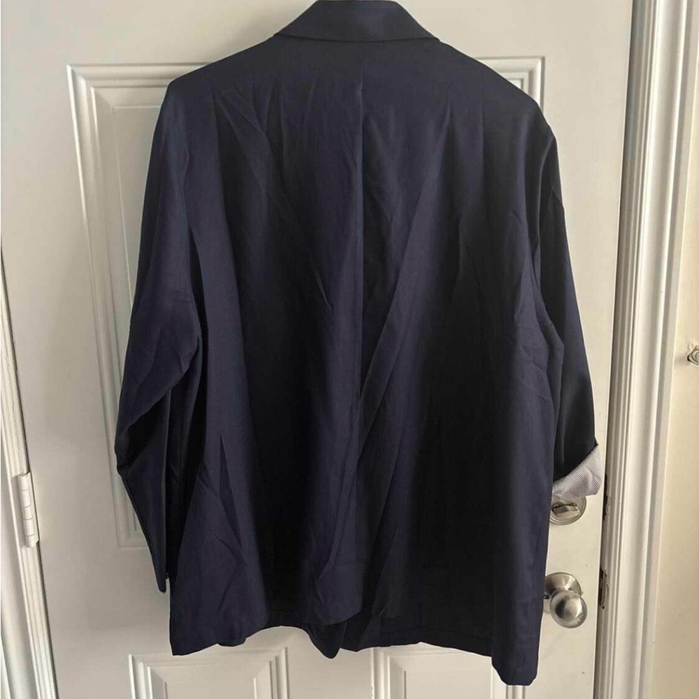 BloomChic Blue Blazer with Rolled Sleeves and Relaxed Fit - Picture 2 of 3